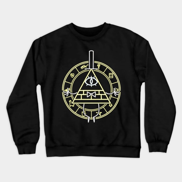 Bill Cipher neon Crewneck Sweatshirt by AlanSchell76